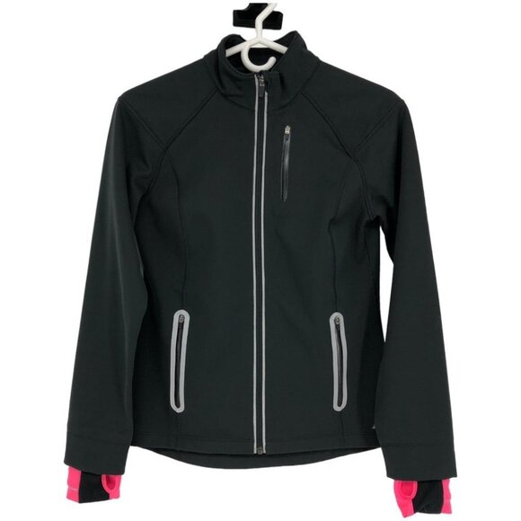 NEW BALANCE Black Performance Sport Windbreaker Zippered Jacket w/ Pockets  SP - Picture 2 of 16